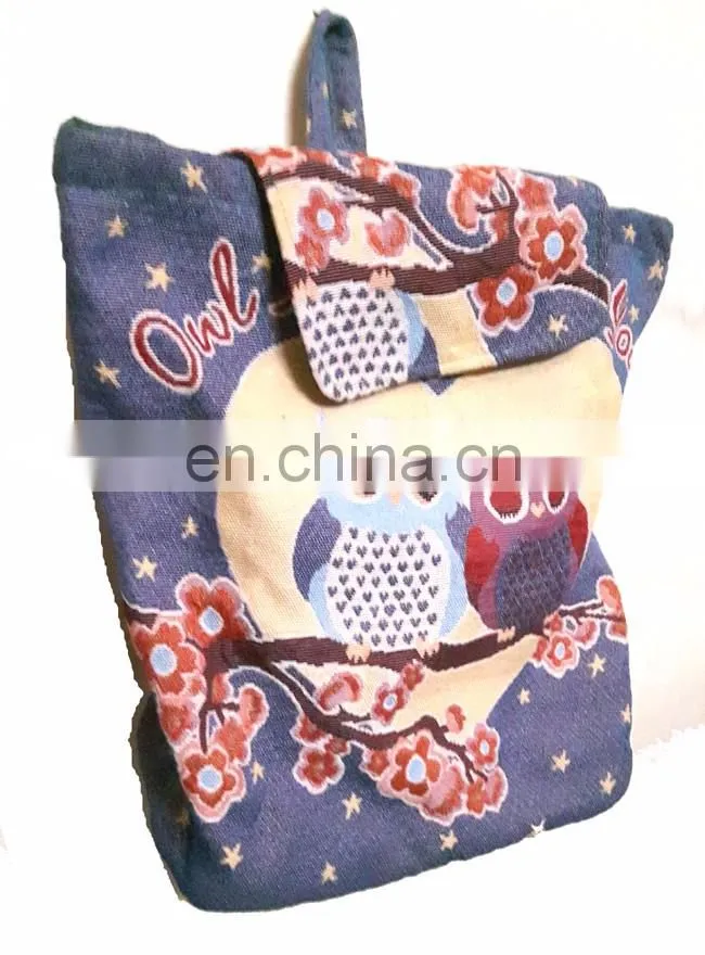Cotton canvas shoulder backpack bags