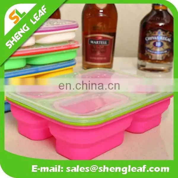 -collapsible lunch bowl 3-compartment silicone lunch bowl