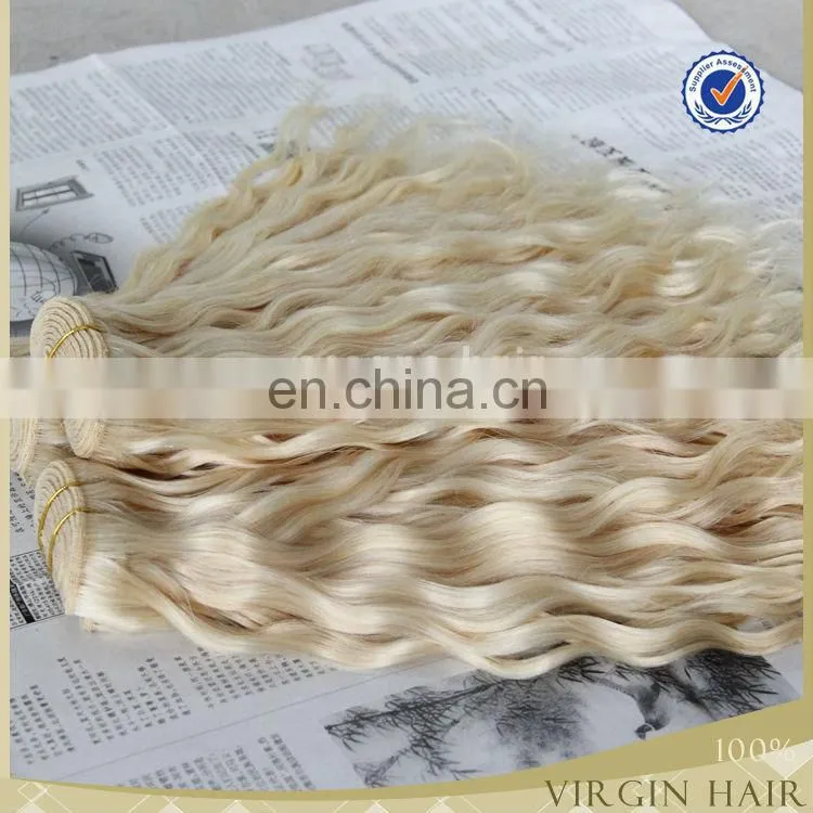 Tangle and shedding free large quantity in stock 100 european 24inch virgin remy blonde brazilian hair weft
