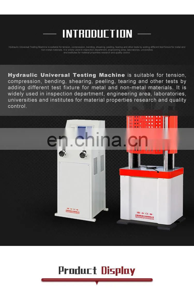 Professional Steel Tensile Hydraulic Press Testing Machine