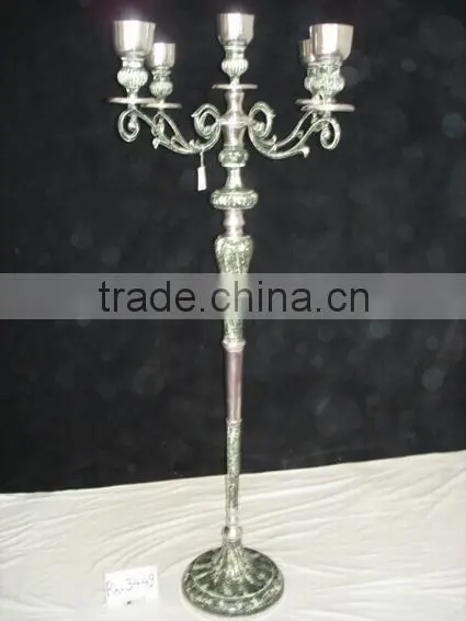 Crystal Balls 5 Lite Black Wedding Candelabra