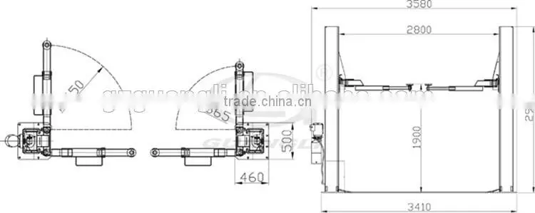 Double Cylinder Hydraulic Lift Type and CE Certification two post car lift
