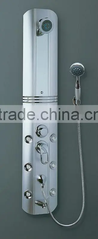 Wall Mounted Aluminum Alloy Body Massage Shower Column Shower Panel With Tub Spout