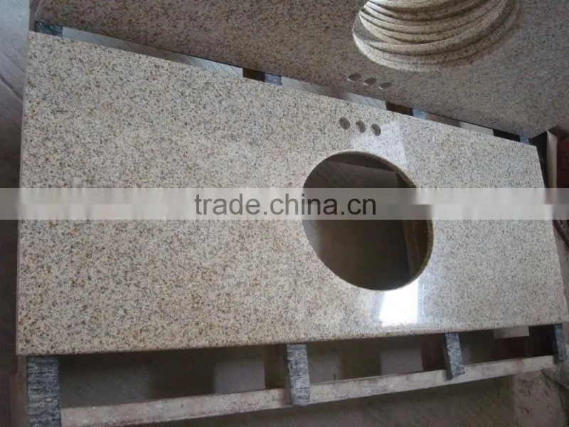 Hotel Bathroom Sunset Gold Granite Vanity Tops, Sunset Gold Vanity Tops