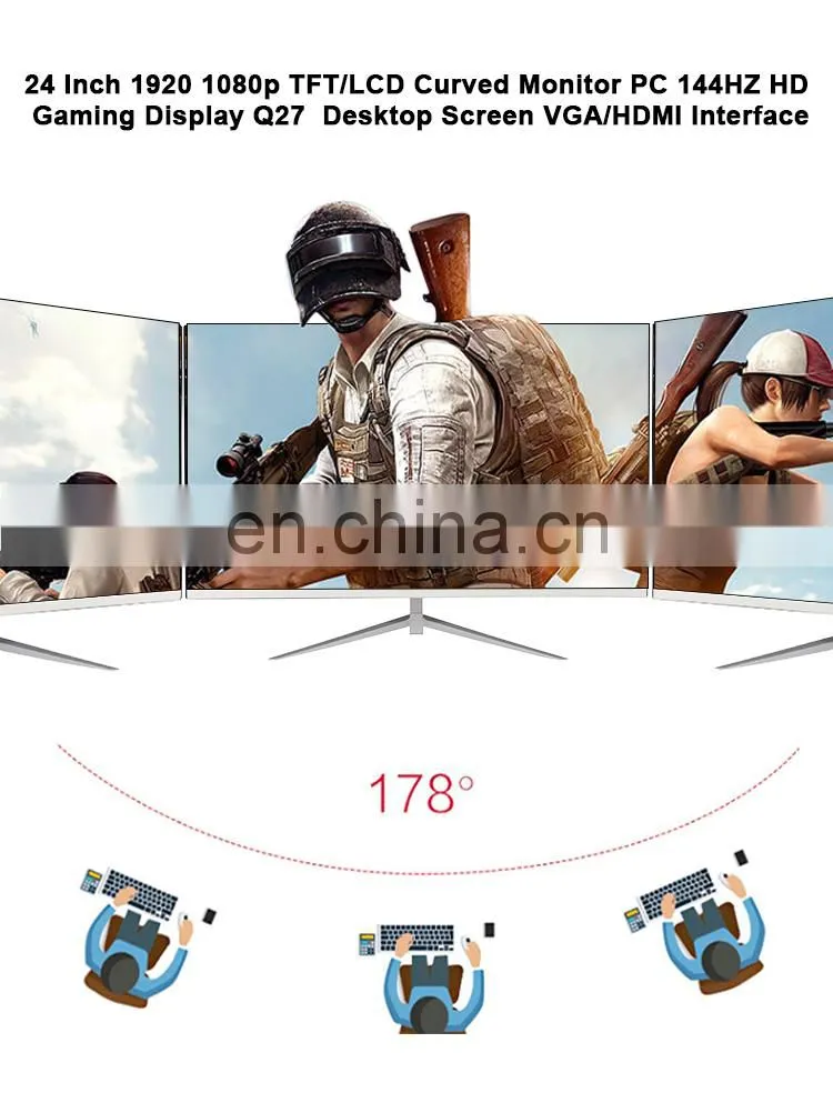 24inch Wide Screen Curved Gaming Monitor FULL HD 1080P Desktop Monitor LED Display HDMI 75HZ 165HZ