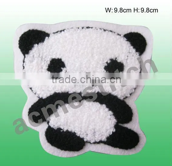 Towel embroidery patch black kitty sew-on or iron-on