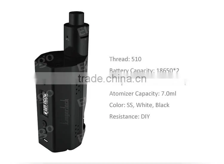 Elego Top Selling Original Kangertech Dripbox 160w box mod with Notch Coil 7ml Atomizer Capacity