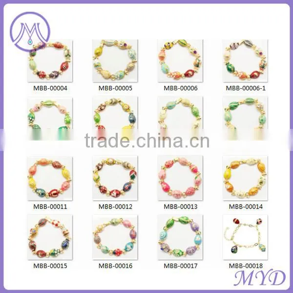 European style leather charm beaedd bracelet