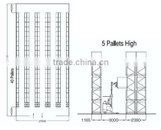 ISO material steel Q235 B hot sale heavy duty pallet rack