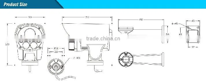 PTZ Bullet Camera 2.0 Megapixe 4X CMOS Waterproof Outdoor Zoom AHD PTZ Bullet