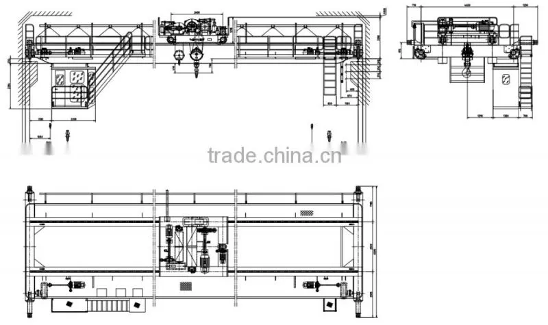 Best Promotion double girder 10ton suspending overhead bridge crane 55 ton