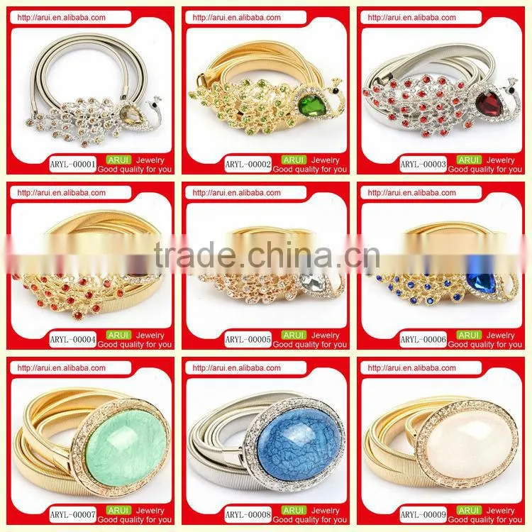 Fahion adjustable sexy belly chain sapphire peacock waist chain