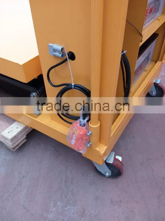 Custom-made!2Tons manual small DC battery hydraulic scissor lift platform for delivery of goods