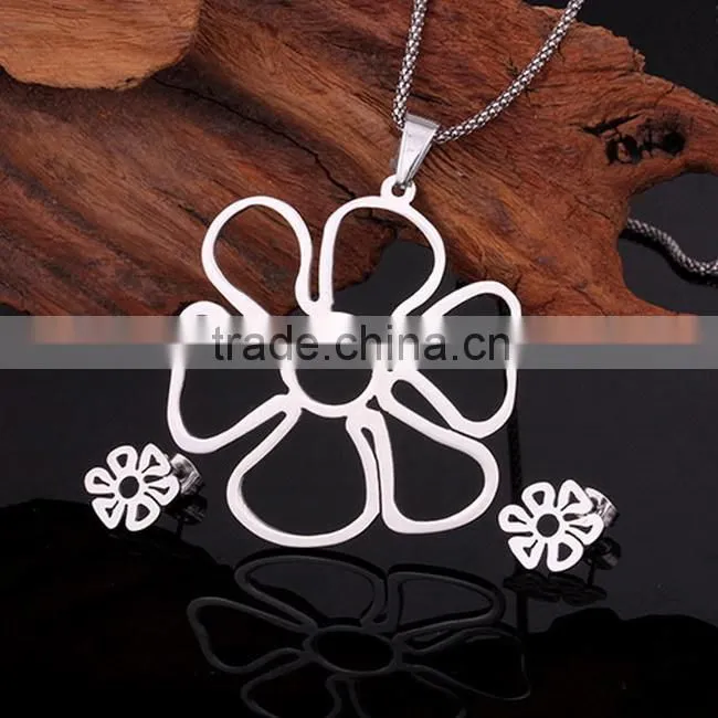 Stainless steel Four Leaf Clover jewelry set 2015