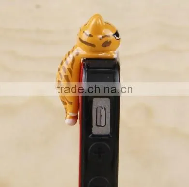 cute dust plug, customized 3d cartoon shape silicone earphon jack cat dust plug for mobile accessories