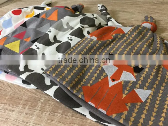Children Hats Exclusive Custom Ins Hot Sale Baby Autumn & Winter Hats Cute Printing Pure Cotton Baby Hats
