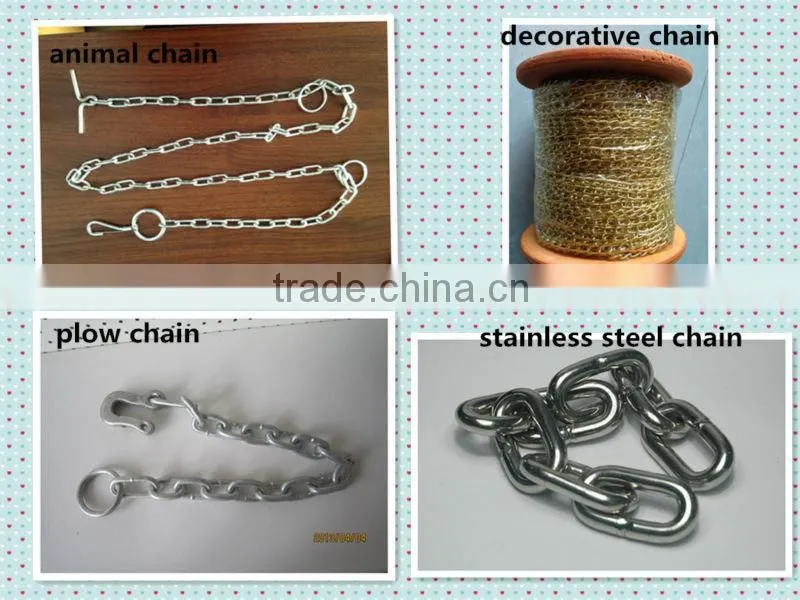 short link welded chain, blue/black plastic spools, zinc plated chain