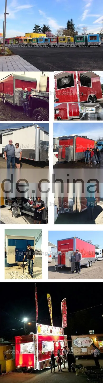 SILANG SL-6S White biaxial food truck multi-function mobile food trailer used food trucks