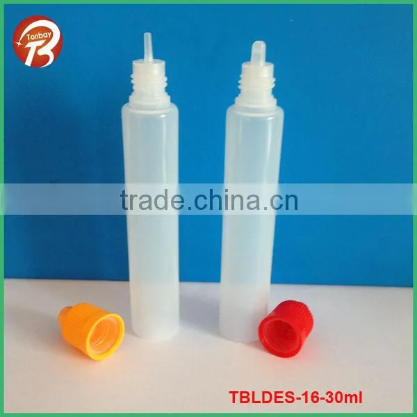 15ml and 30ml LDPE PEN SHAPE E JUICE DROPPER BOTTLE WITH CHILDPROOF CAP TBLDES-15