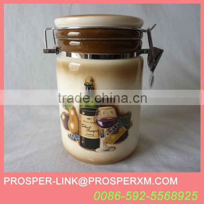 2013 pumpkin ceramic canister with lid