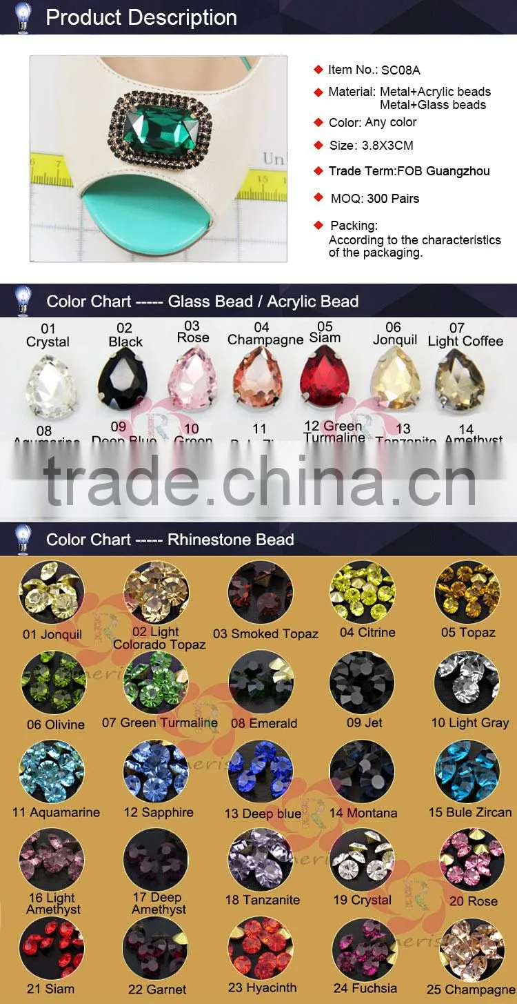 Wholesale high quality rhinestone shoe accessories shoe decoration for ladies fashion shoes