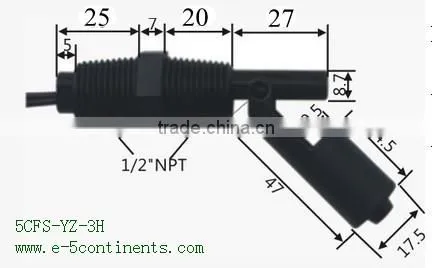 E-5continents 5CFS-YZ-3H side mounted magnetic level switch ideal for water level detect