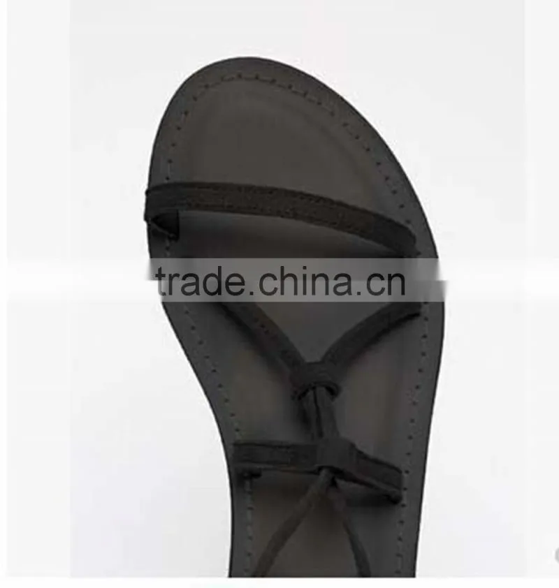 Italy Leather Shoes Women Fancy Flat Lady Simlpe Sandal Strap