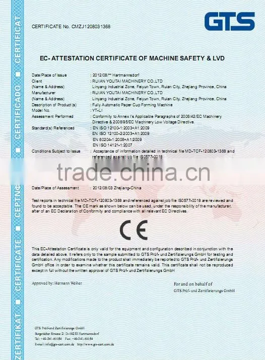 YT-LII Fully Automatic Double Pe Noodle Paper Cup/Paper Bowl Machine