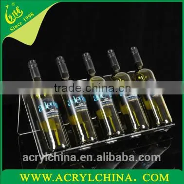 2015 clear acrylic wine display stand Fits up to 6 bottles