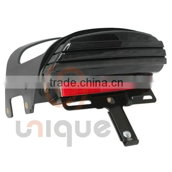 Integrated LED Tri-Bar Tail Light with Smoked Lens and Mounting Bracket for Harley Davidson