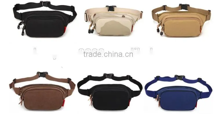Men's Small Shoulder Messenger Bag Travel Hiking Fanny Waist Multifunction Canvas Waist Bag