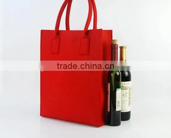 Fashion Cheap Red Felt Wine And Accessory Bag