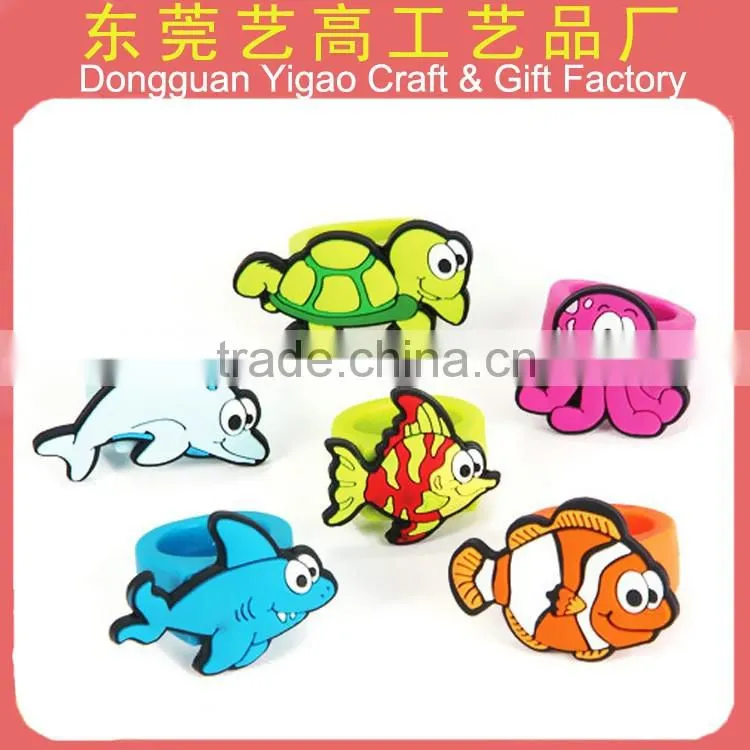 OEM plastic tiger finger ring, animal finger ring,PVC cartoon anime finger ring