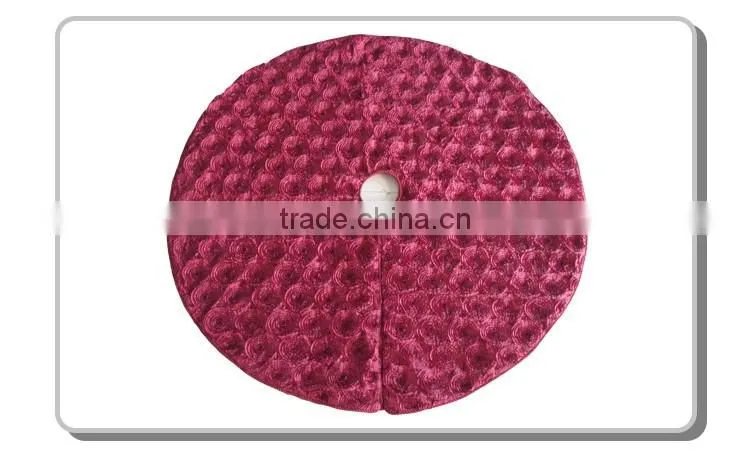 new design burgundy rose decorative christmasTree Skirt