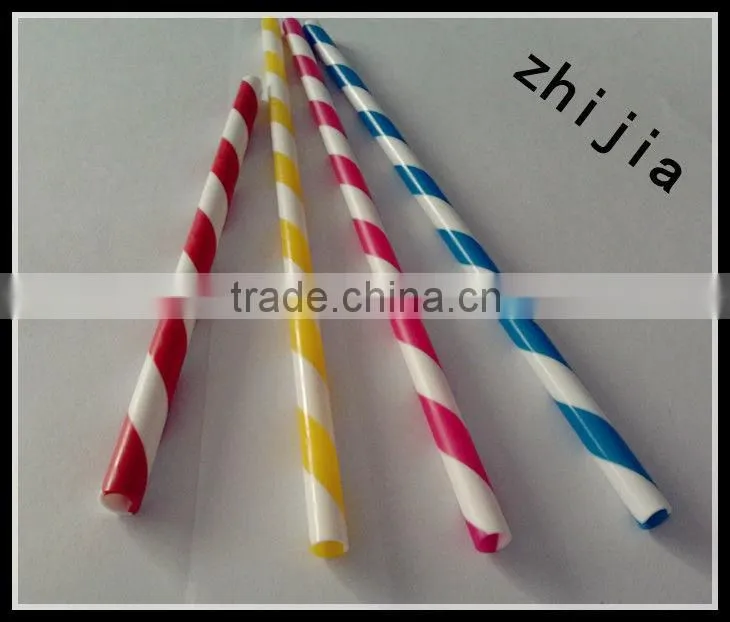 Two color hard striped funny straws for drinks