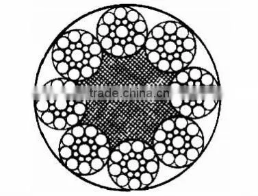 high quality 8*19+NF ungalvanized elevator steel wire rope