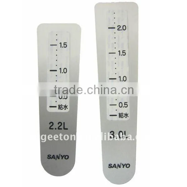 Electric Kettle Tactile Embossing PC Nameplate Label
