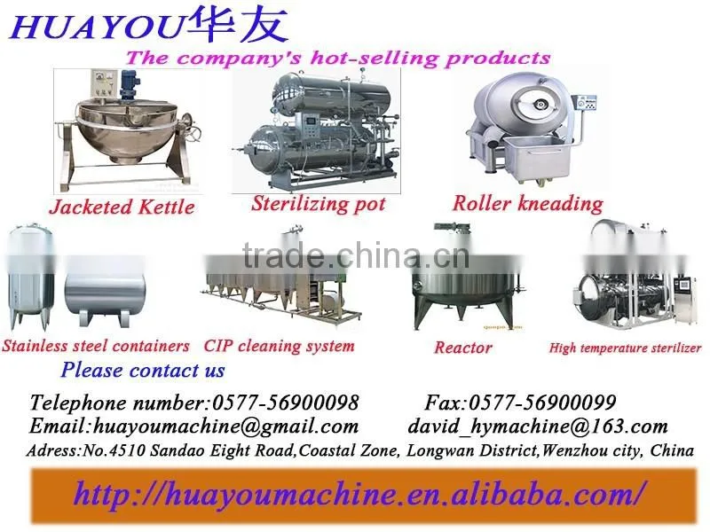 Industry Sanitary Double Jacketed Kettle with stirrer stainless steel cookware set