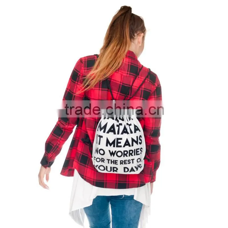 China Supplier Hot Sale Custom 3D Print Cheap Small Drawstring Bag