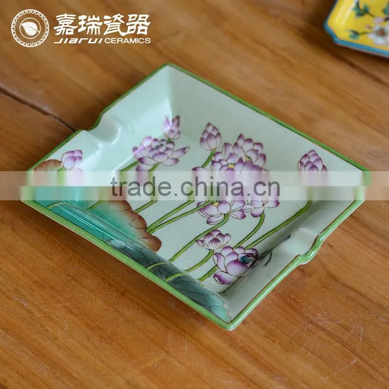 custom Hotel Square Ceramic cigar Ashtray