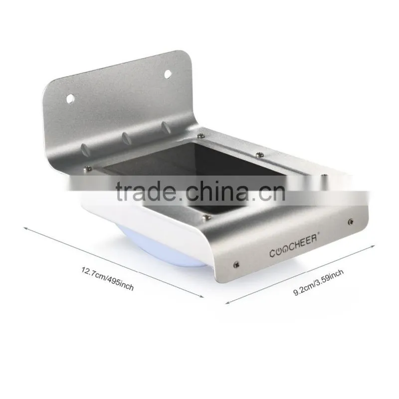 Coocheer 16 Led Solar Motion Light, Ultra Bright Wireless Aluminum Shell Security Outdoor Lights AM000883