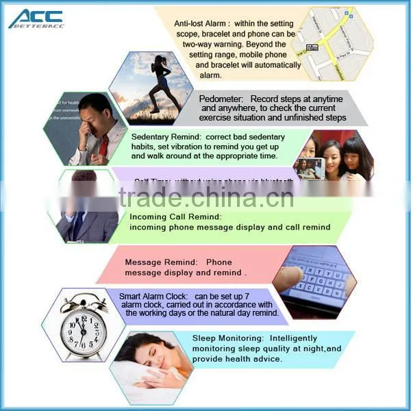 2015 newest health fitness bracelet, smart health bracelet sleep monitoring, bluetooth health bracelet for intelligent bracelet