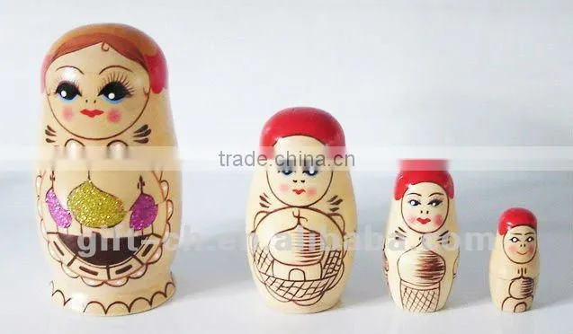 painted wooden russian nesting doll