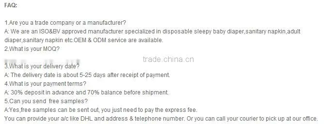 OEM brand panty liners/panty liners with wings/women pad