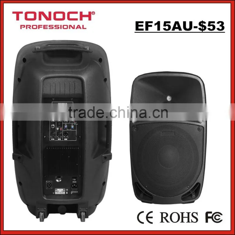 15" pro audio with MP3/USB/SD/BLUETOOTH/REMOTE CONTROL/WHEELS