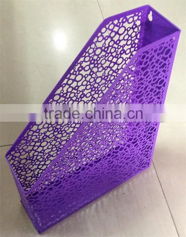 Bird pattern desktop placing file magazines metal single book display stand