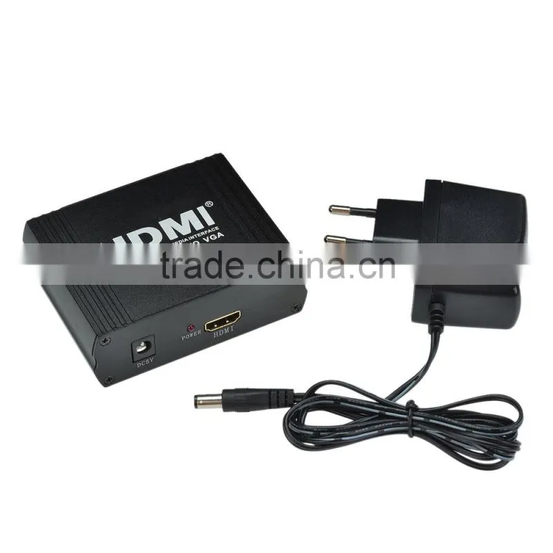 HDMI to VGA Converter Supported 1080p / 3.5mm / DC Port - Black