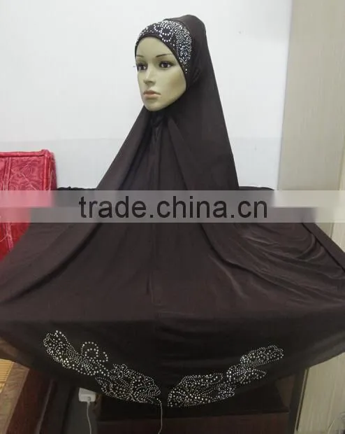 H302 new style big size hijab with stones,no stiff on front,pray hijab