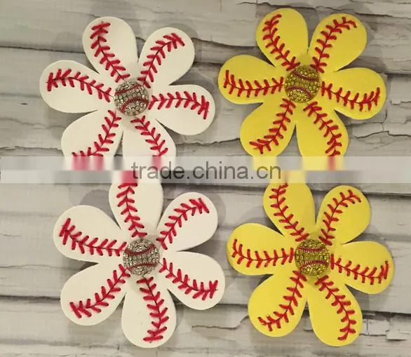 Baseball Softball Flower Sandals T Strap Shoes