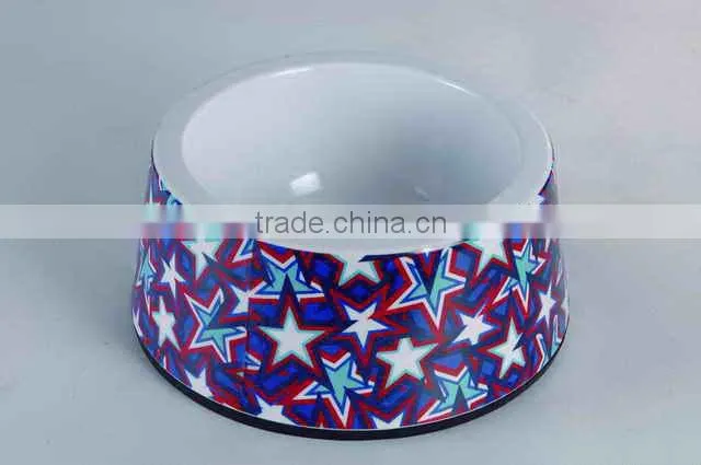Lovely design melamine plastic dog food container bowl